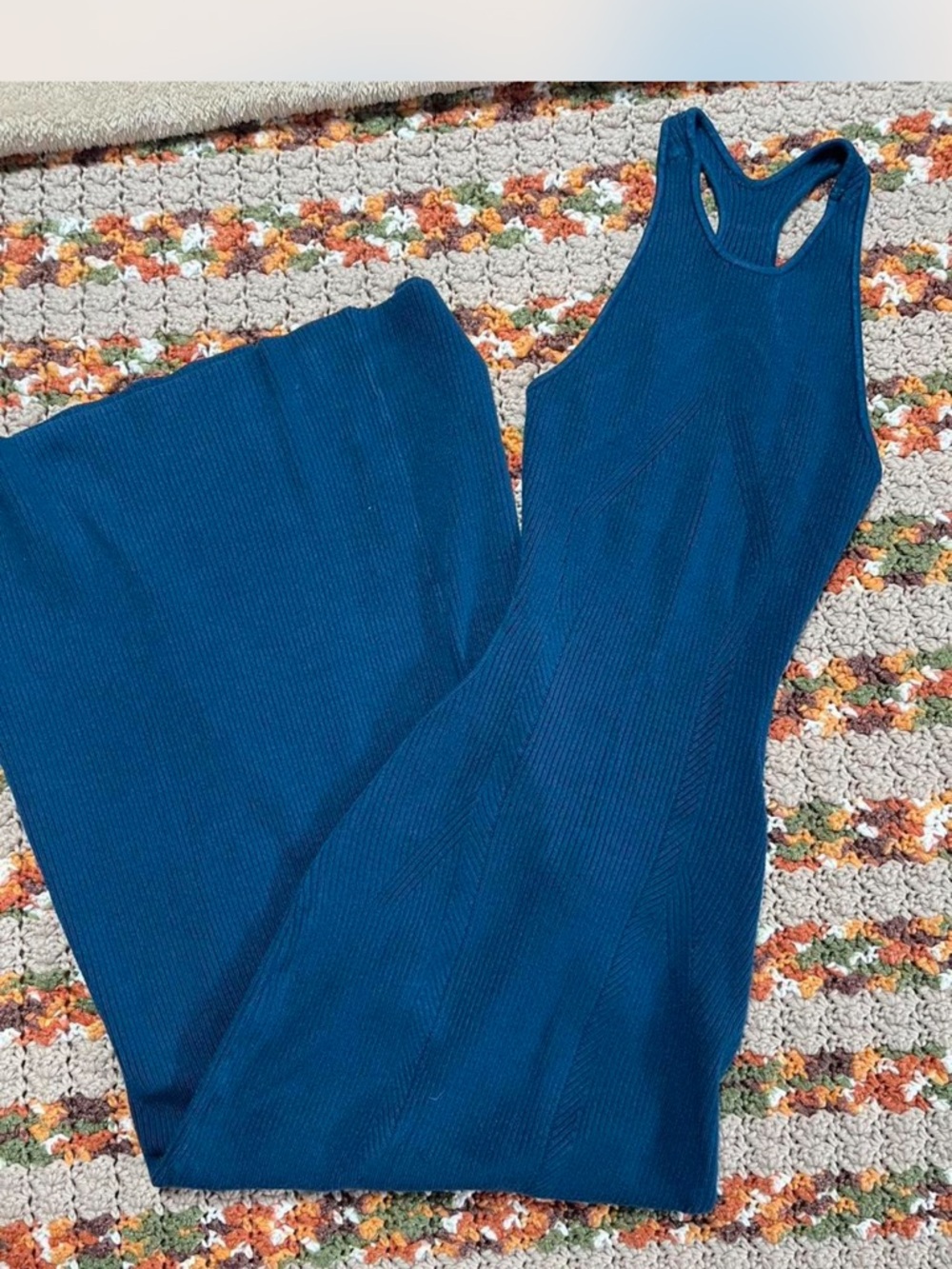 Urban Outfitters Teal Ribbed Tank Maxi Dress